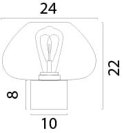 Tischlampe Genua braun mit Goldglas Ø 24cm Masterlight 8718121357171