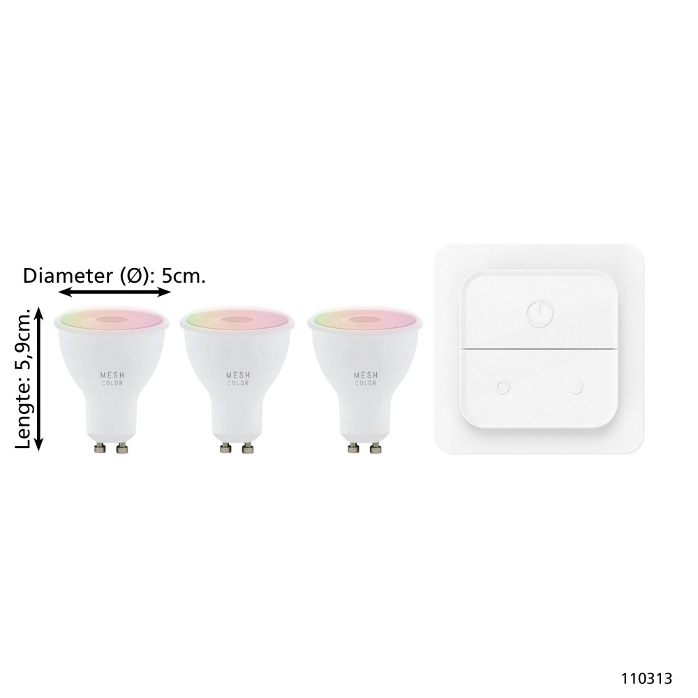 Set mit 3 Led Zigbee GU10 4,9 W - 345 lm - 2700-6500 K Eglo 9008606293865