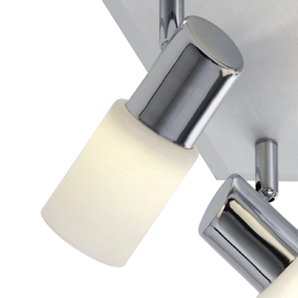 LED-Deckenstrahler Series 8214 Square 4-Licht-Metallgrau mit chrom Trio 4017807220926
