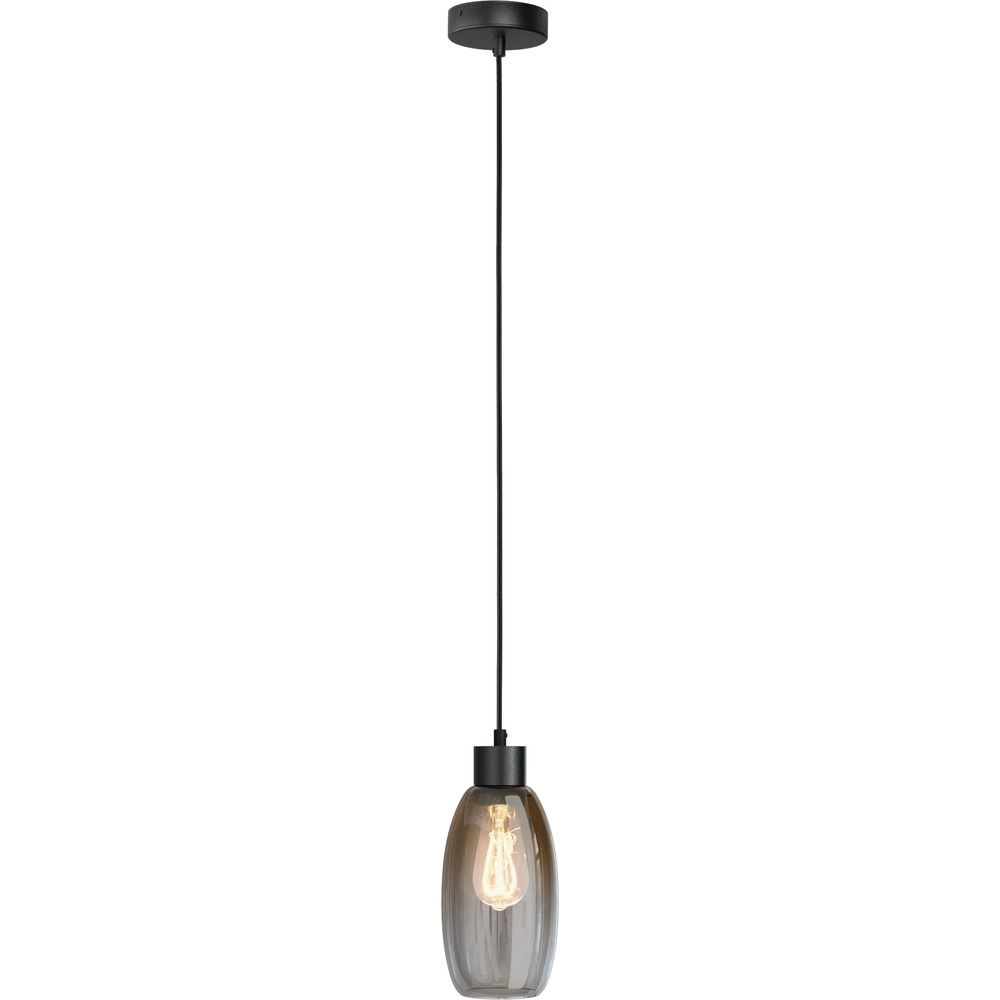 Glas-Pendellampe Olive Ø 12,5 cm – schwarz