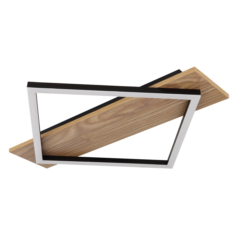 Deckenlampe Beatrix I Schwarz mit Holz Globo 9007371465392