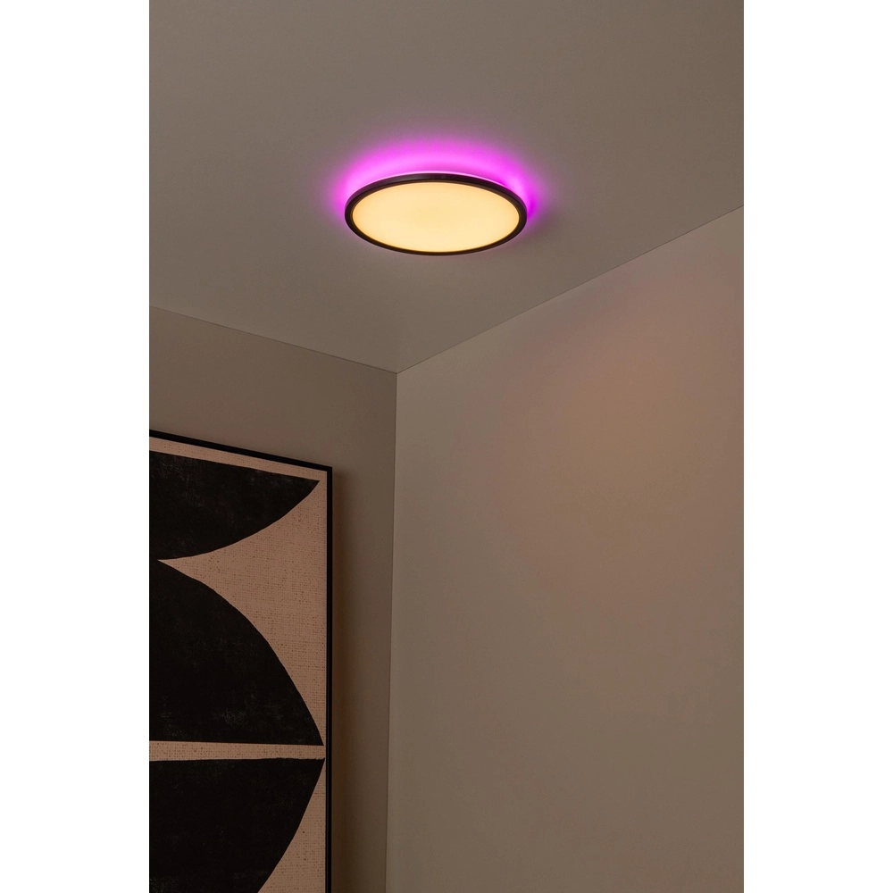Deckenlicht Castor schwarz mit weißem Ø 32 cm Lucide 5411212071804