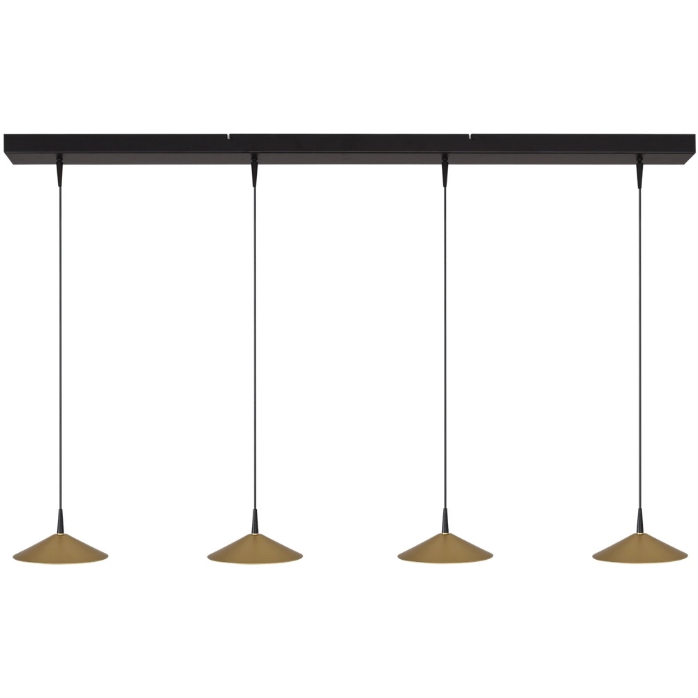 4-Licht Pendellampe Ceppo Schwarz mit Gold Ø 18 cm