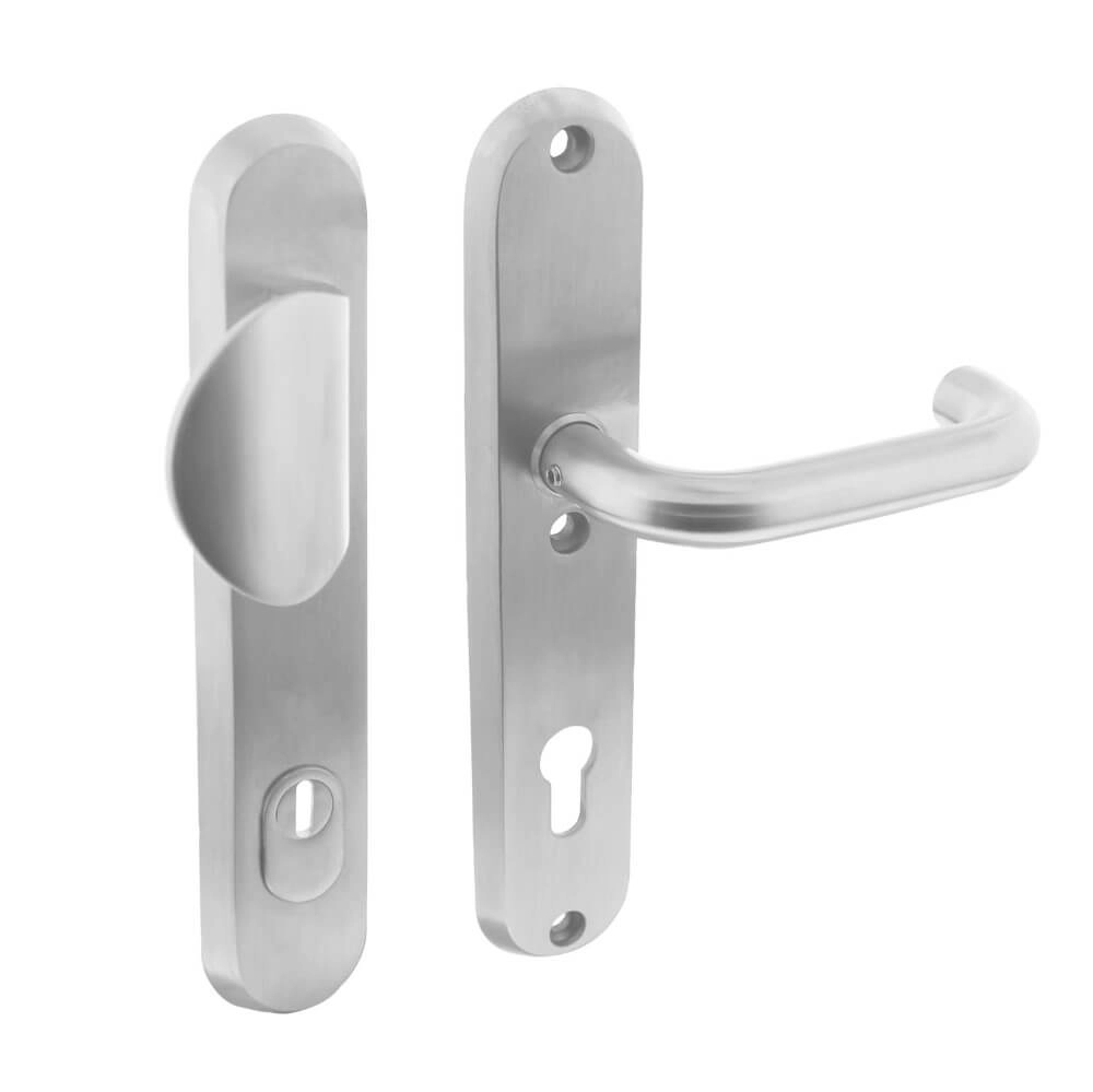 Haustürbeschläge Vurano Kernzugsicherung oval PC 92mm Edelstahl Intersteel 8714186393697