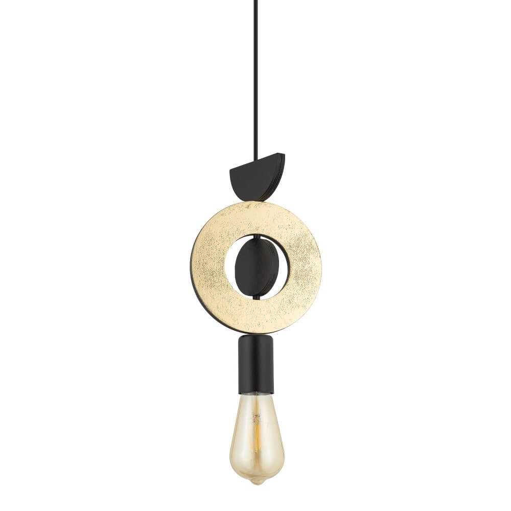 Design-Pendelleuchte Drops Wood F 1-flammig schwarz Lyora 5903139111805
