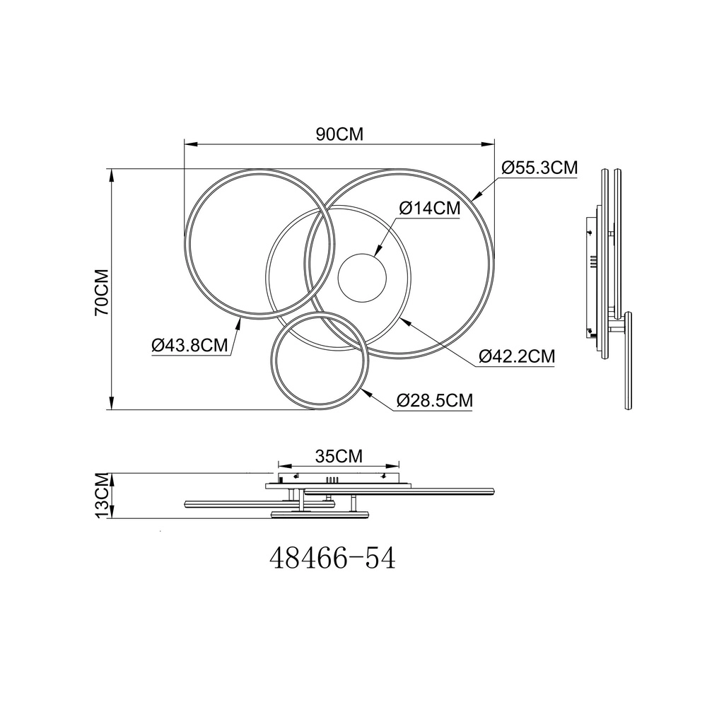 Moderne Deckenlampe Invertina Gold 90 cm Globo 9007371572403