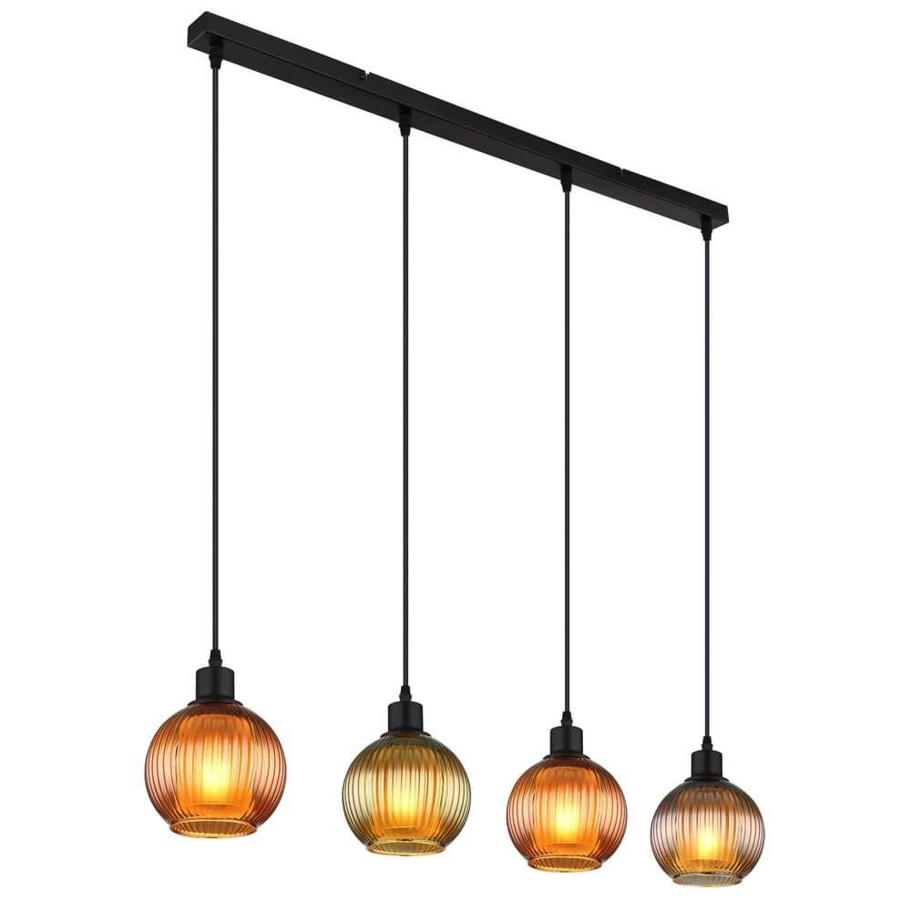 Pendelleuchte Zumba Farbiges Glas 4-flammig