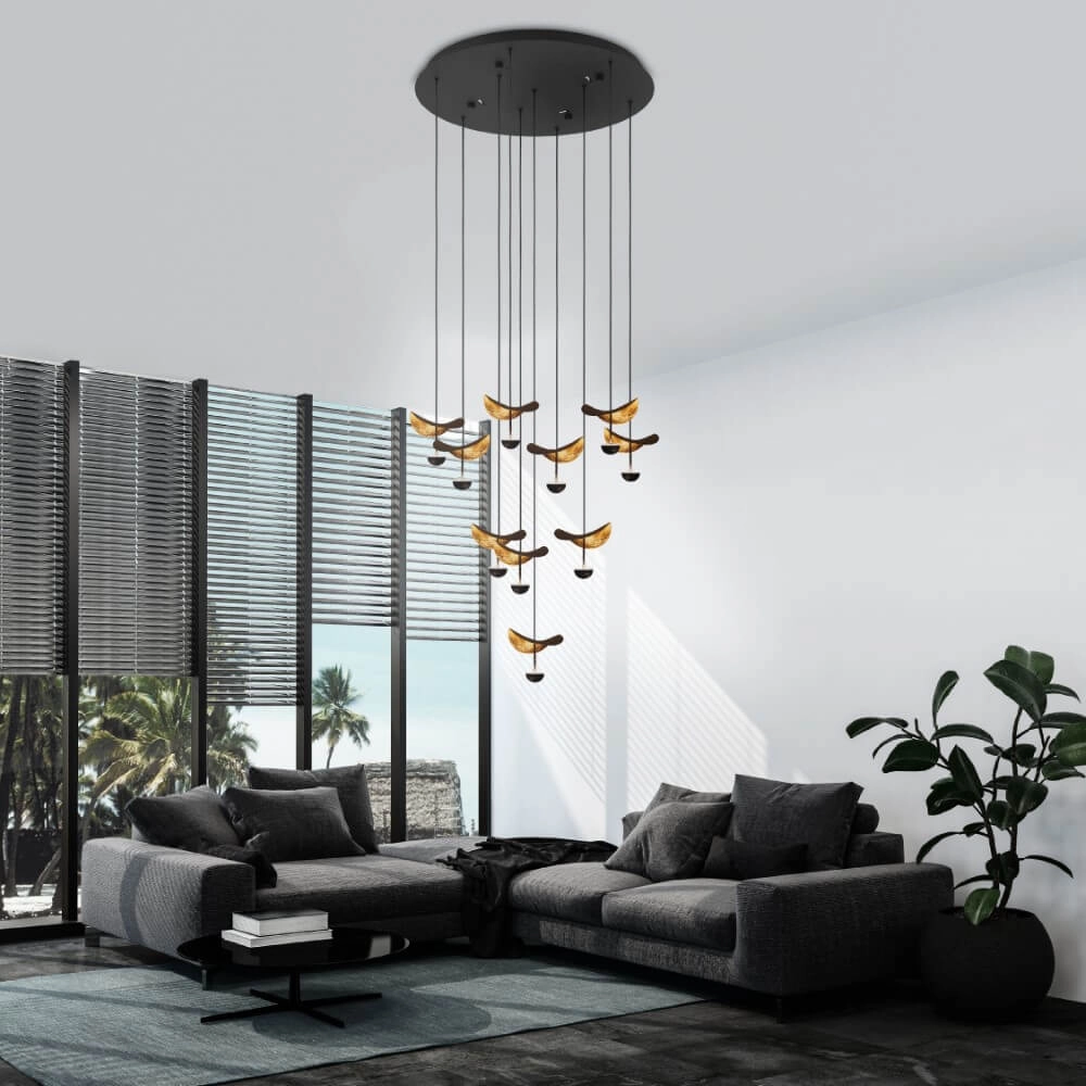 Hängelampe Dracera schwarz mit gold Stars of Light 9008606270545