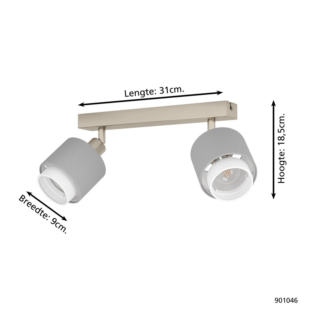 2-Licht Deckenlampe Bellizzi Edelstahl – 2x E14 Eglo 9008606304370
