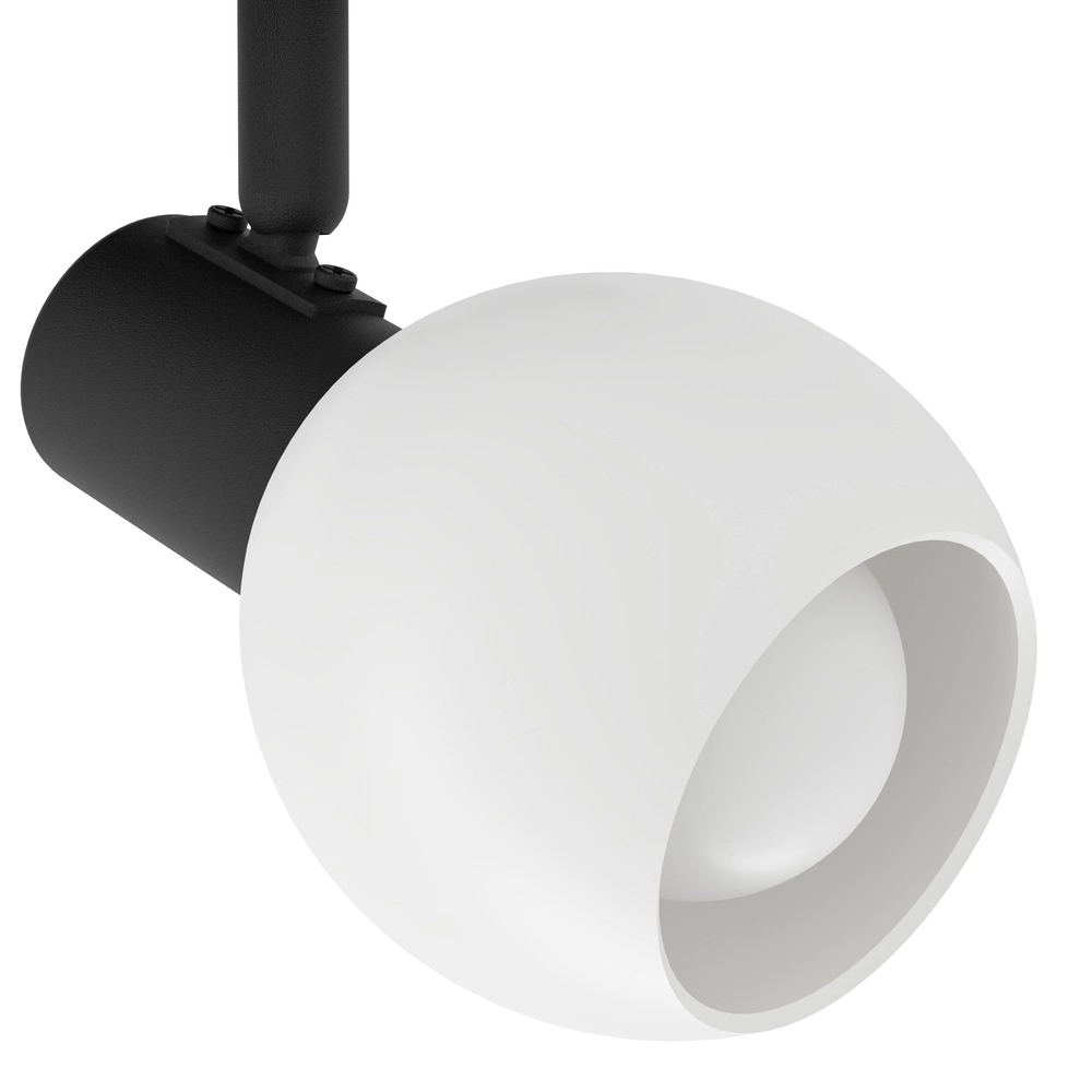 Deckenlampe Castellazo 2-Licht Schwarz mit weißem Glas