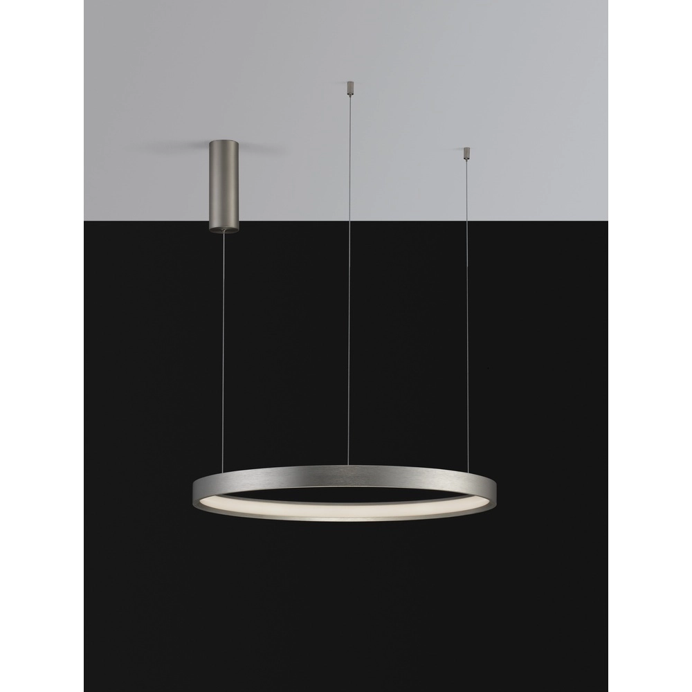 Runde Pendelleuchte Perrine silbergrau Ø 60cm Lyora 5212017438430