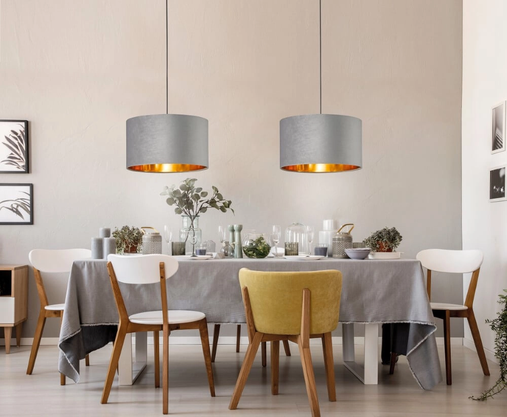 Hängelampe Aura grauer Samt Fischer & Honsel 4003694600835