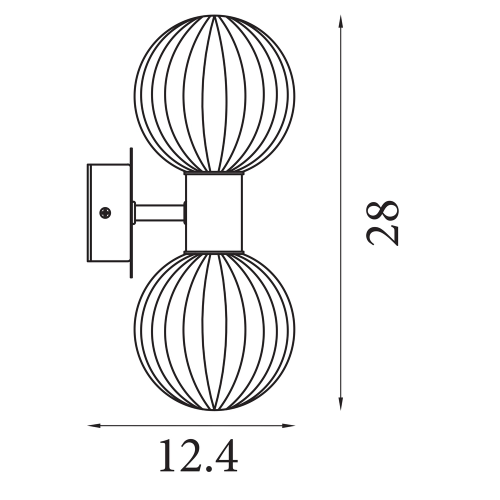 Wandleuchte Luminsphere Gold-Doppelzimmer Searchlight 5053423297422