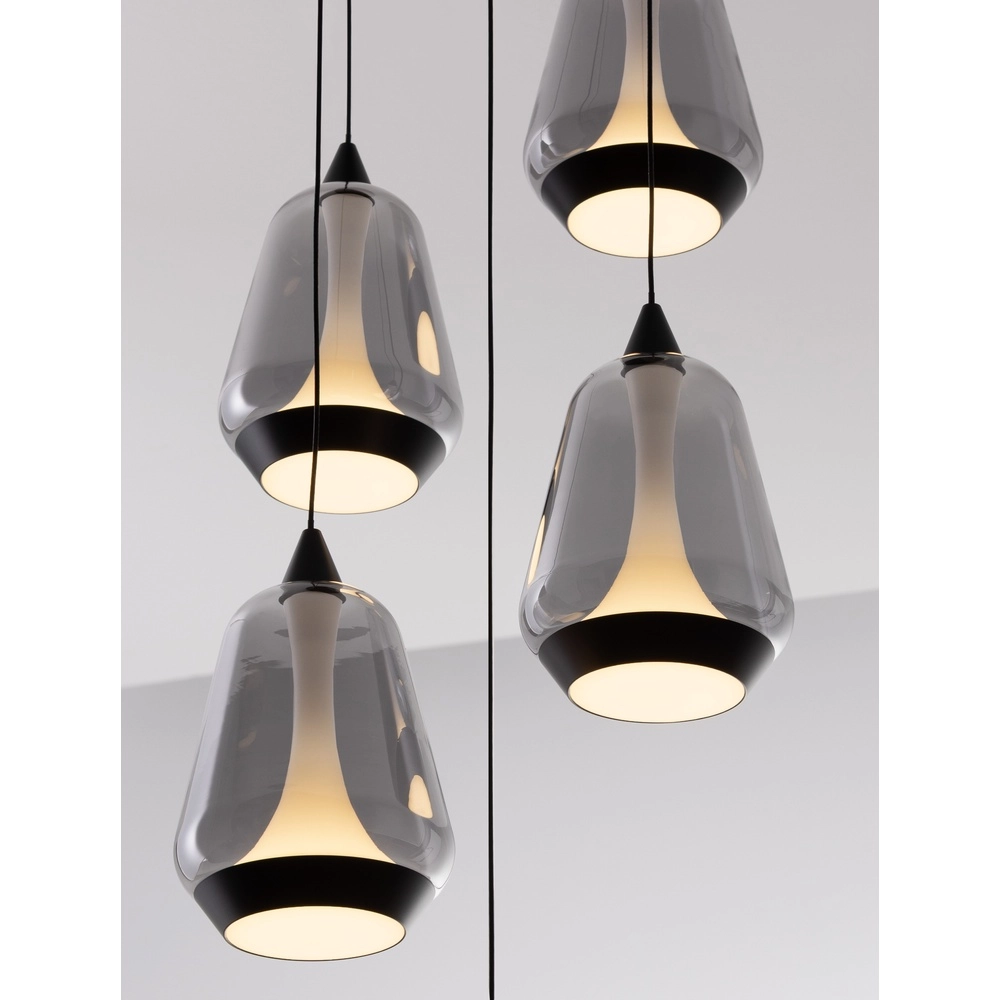 Design-Pendelleuchte Alish 5-flammiges Rauchglas Lyora 5212017477729