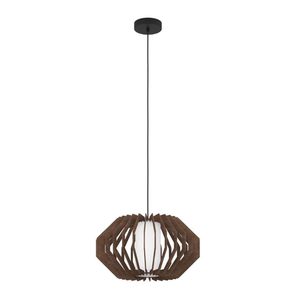 Moderne Hängelampe Rusticaria aus Holz gemacht Eglo 9008606240043