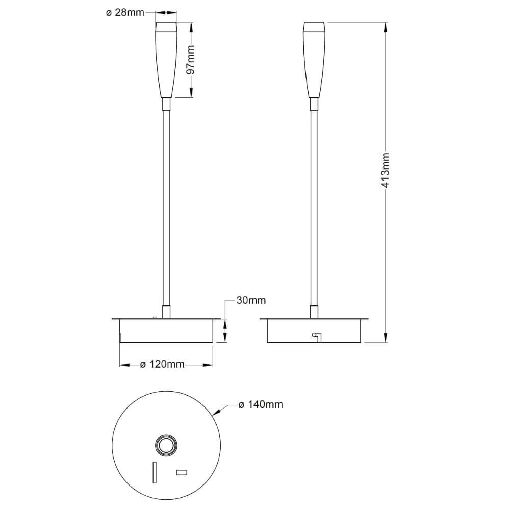 Wandlampe Jutta schwarz flexibel Brilliant 4004353425844