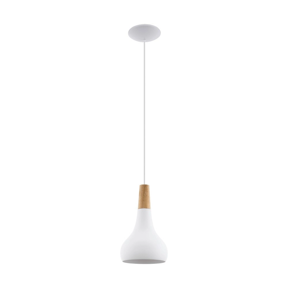 Pendelleuchte Sabinar 18 cm weiß mit Holzbraun Eglo 9008606299973