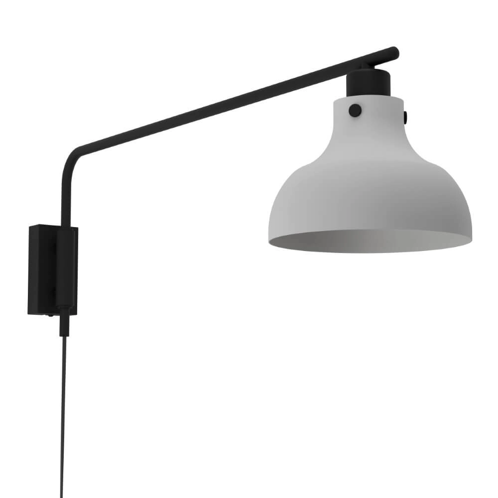 Graue Wandlampe Matlock mit Schwarz