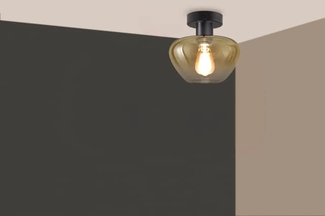 Deckenlampe Genua schwarz mit Goldglas Ø 24cm Masterlight 8718121357201