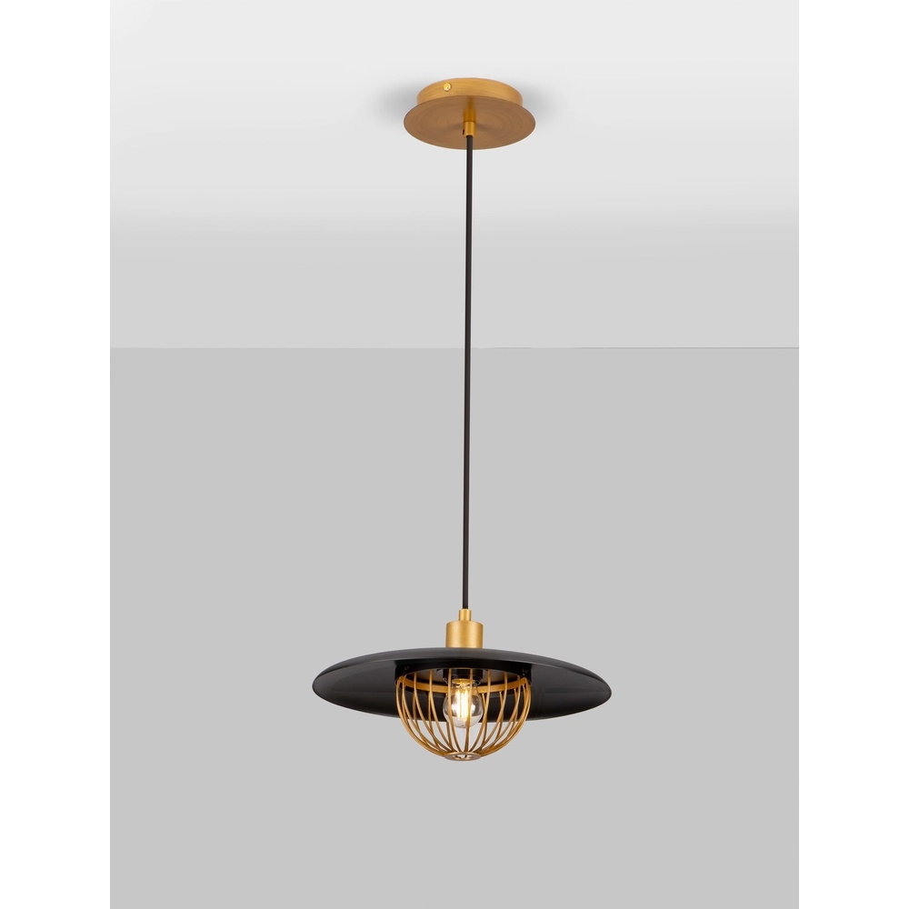 Pendelleuchte Fox schwarz mit gold