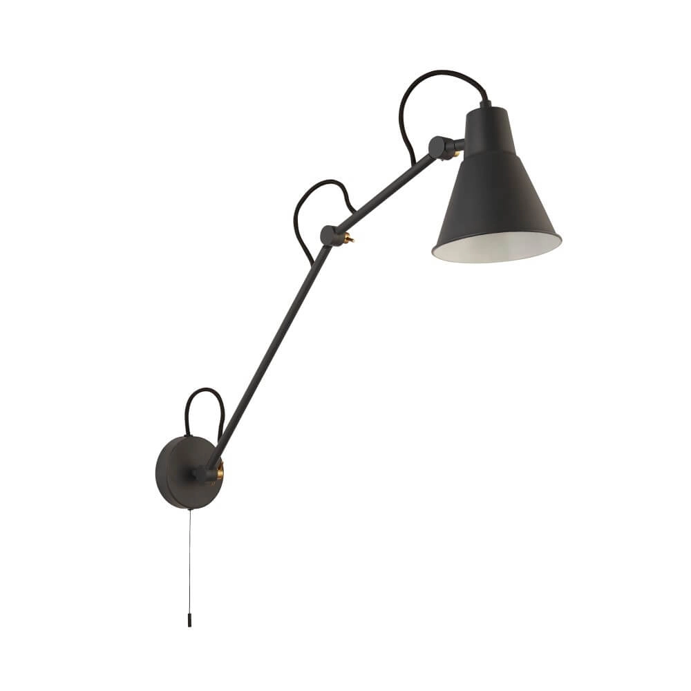 Ausklappbare Wandleuchte Swing Arm Anthrazit Searchlight 5053423206332