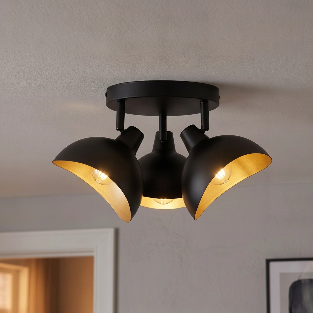 Deckenlampe Geti S schwarz mit goldener Innenseite