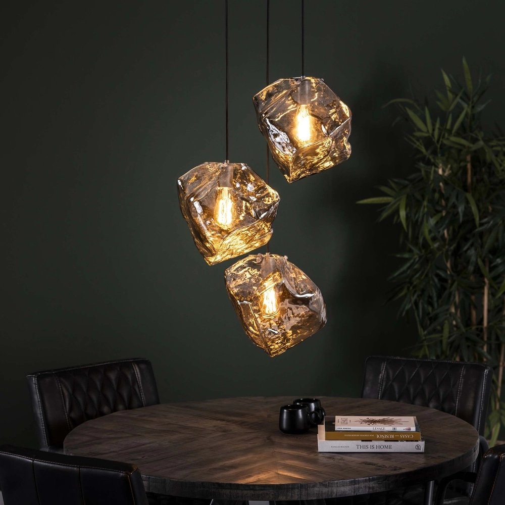 Moderne Pendellampe Rock 3-Licht – Chromglas Lyora 8716803511408