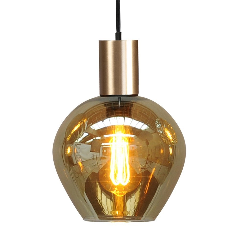 Schwarze Hängelampe Bounty Gold mit rundem Glas Masterlight 8718121248417