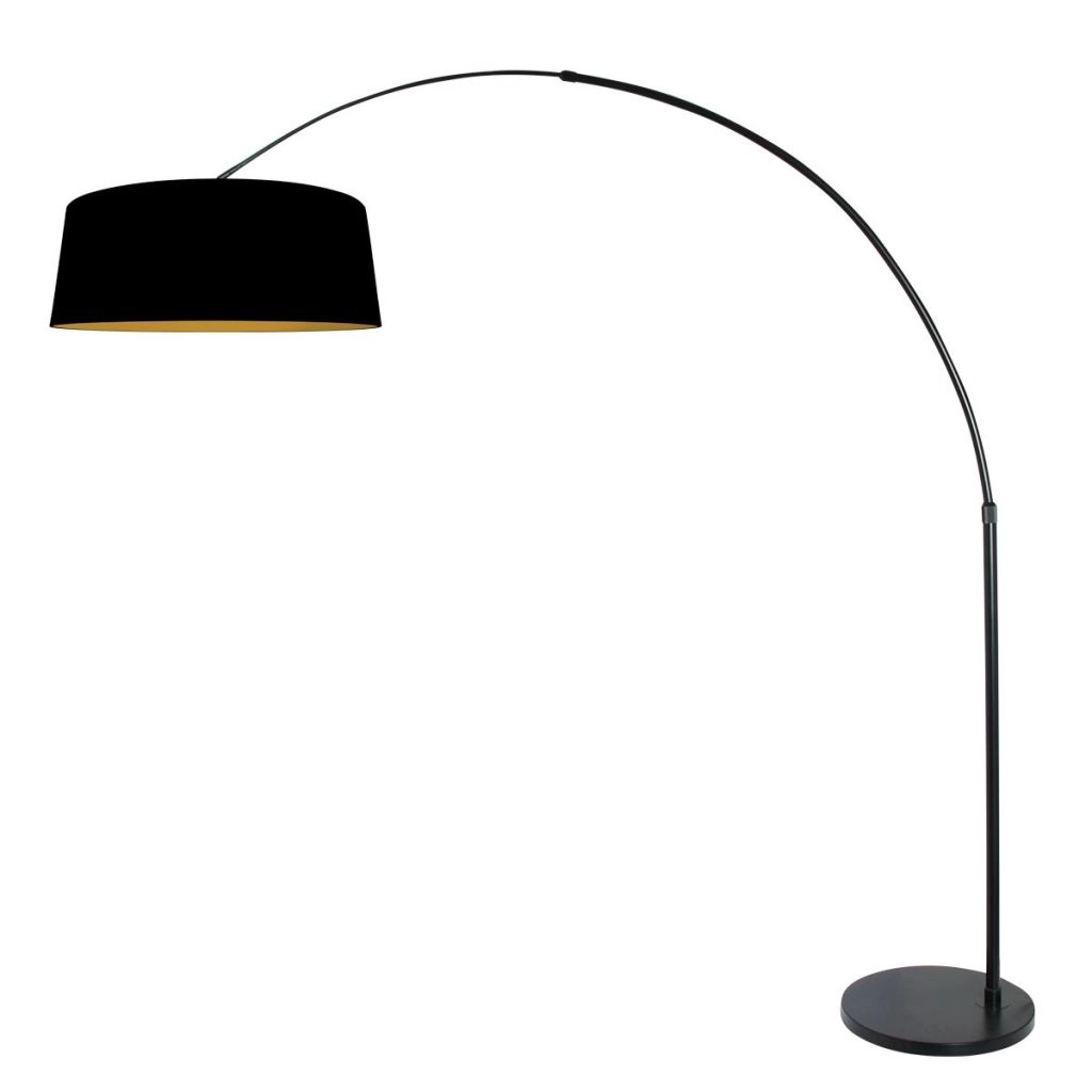 Schwarze Bogenlampe Luma Dark mit schwarzem Farbton Ø60 cm Steinhauer 8712746188011