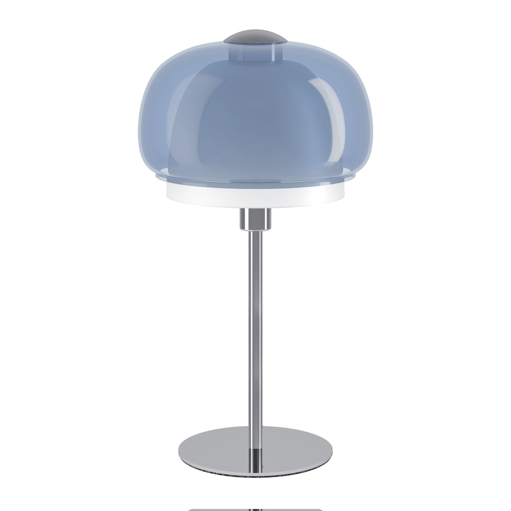 Design-Tischlampe Belomontejo Chrom mit Blau