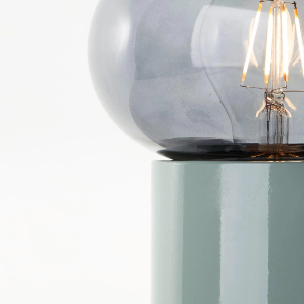 Grüne Tischlampe Knut mit Rauchglas Brilliant 4004353430152