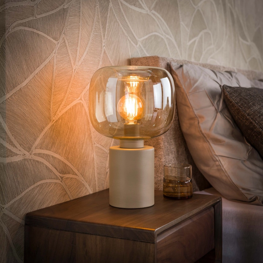 Tischlampendesign Serene Sandbraun