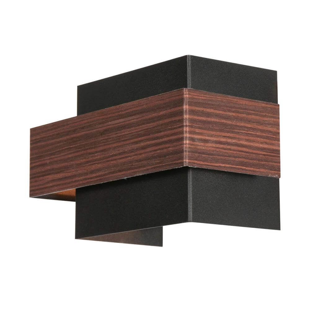 Wandleuchte Muro schwarz mit Holz M Steinhauer 8712746177756