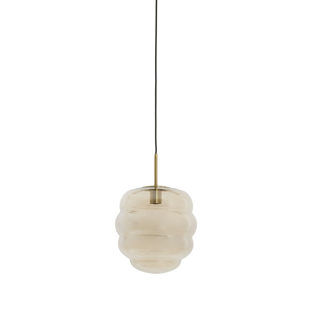 Ø 30cm Pendellampe Misty mit Bernsteinglas