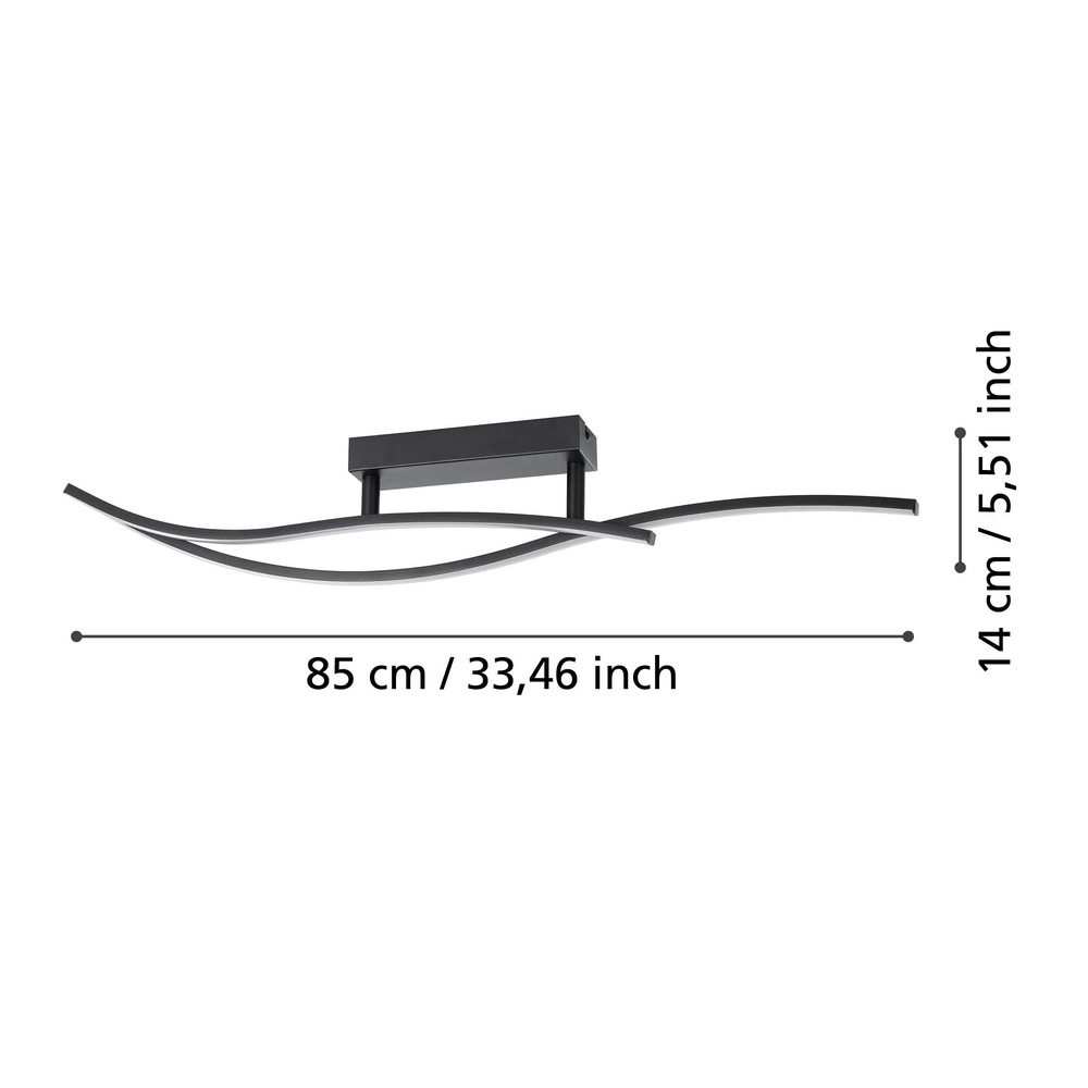 Schicke LED-Deckenlampe Grisolia 84 cm – Schwarz Eglo 9008606316151