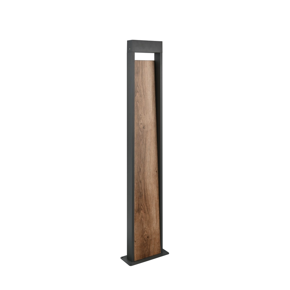 Stehlampe Salmon Grau mit Holz 100cm Trio 4017807603736