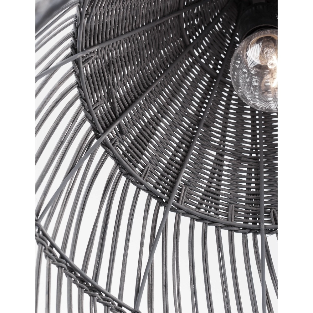 Graue Pendelleuchte Destin Rattan Ø 42cm Lyora 5212017416681