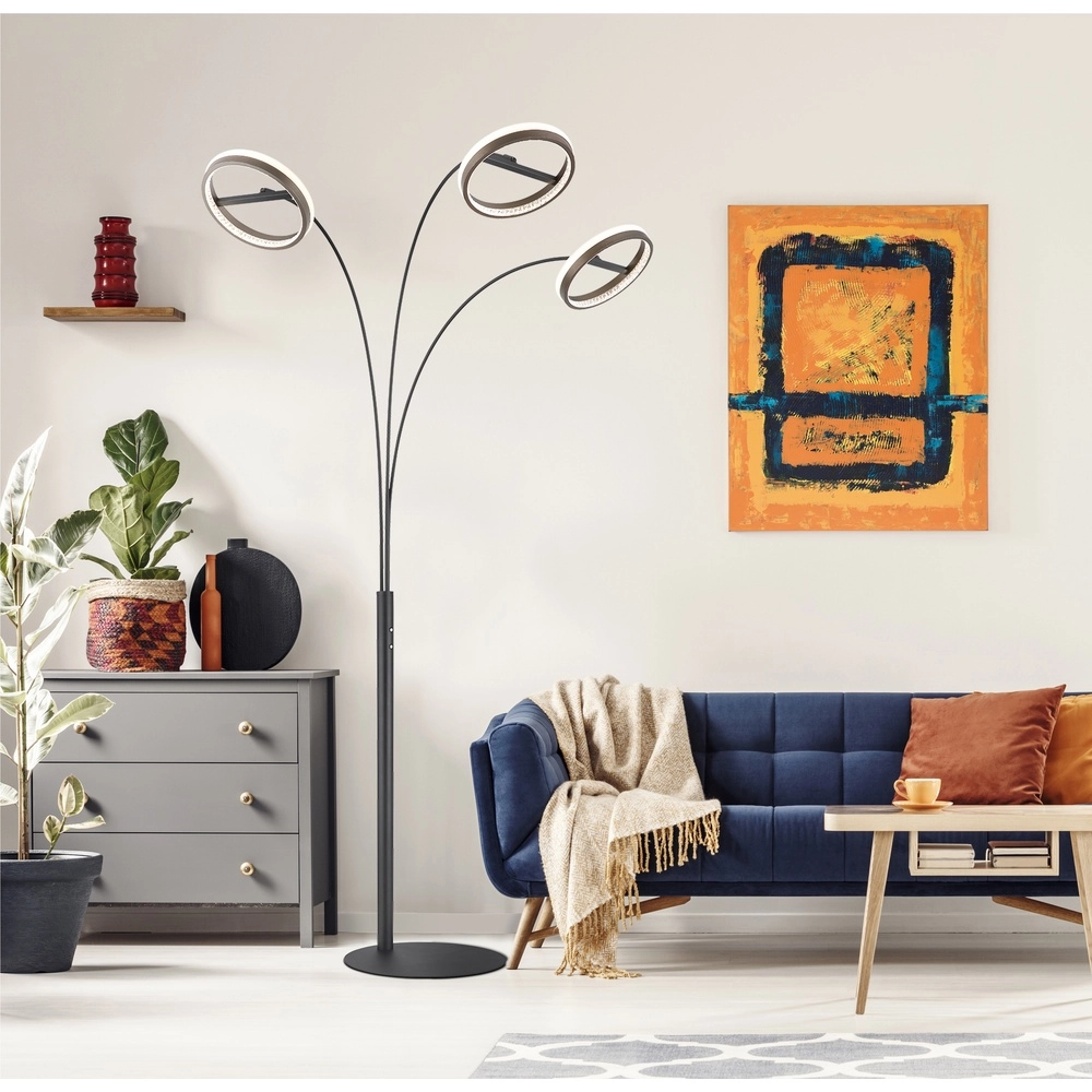 Design-Stehlampe Della 3-Licht Schwarz Globo 9007371468744