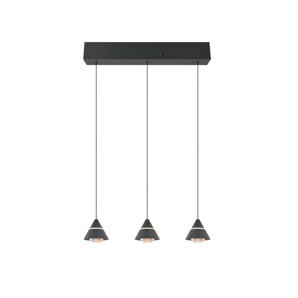 Design-Pendelleuchte Romeo 3-flammig schwarz Trio 4017807667769