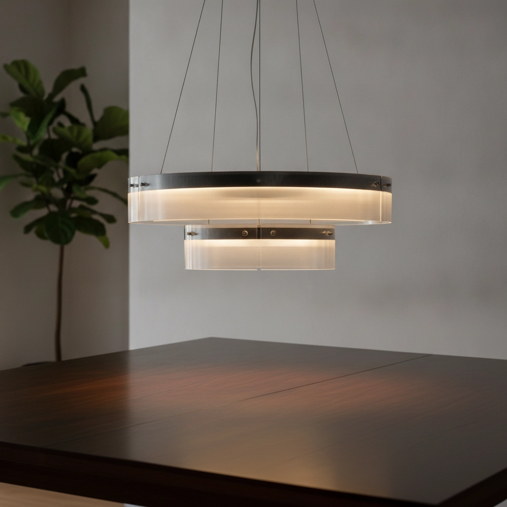 Design-Pendelleuchte Pauline Doppelzimmer schwarz mit Glas Ø 70cm