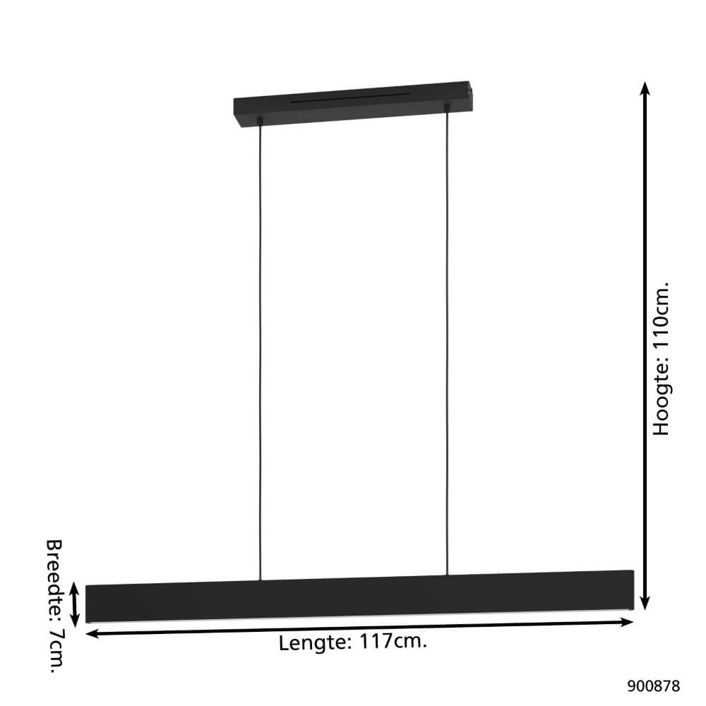 Zigbee LED-Hängelampe Andreas-Z 117 cm – schwarz Eglo 9008606274475