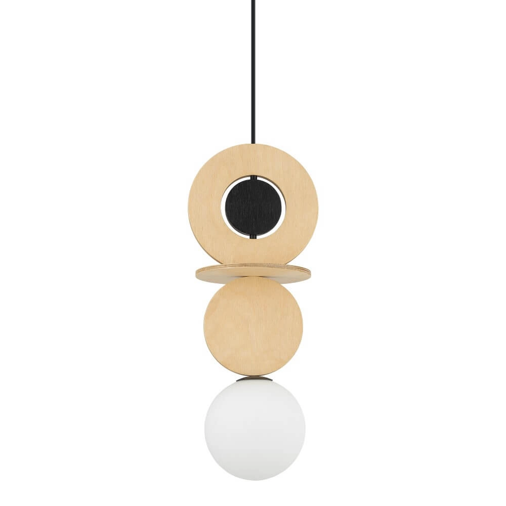 Design-Pendelleuchte Drops Wood A 1-helles Holz Lyora 5903139111737
