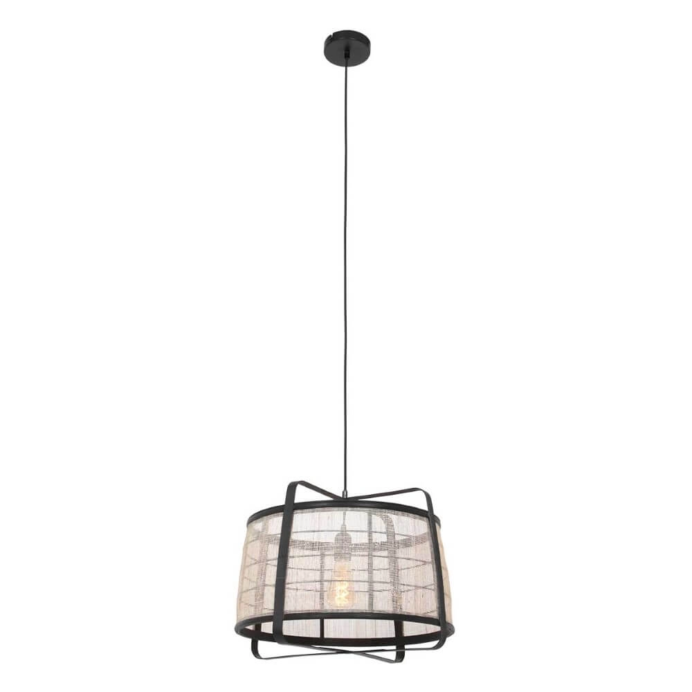 Schwarze Hängelampe aus Holz Capors Ø 48cm Steinhauer 8712746166637