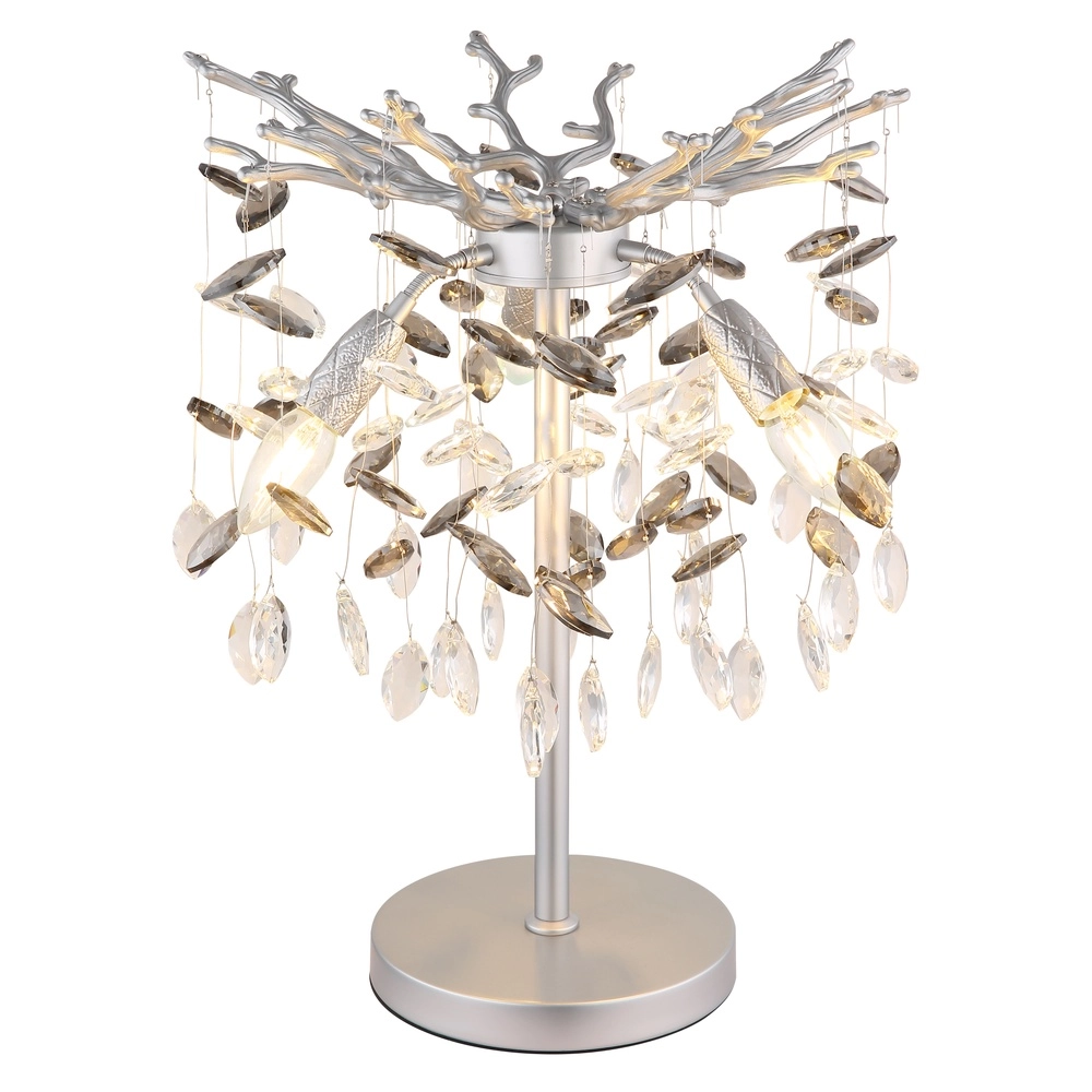 Tischlampe Queena silbergrau Ø 36cm