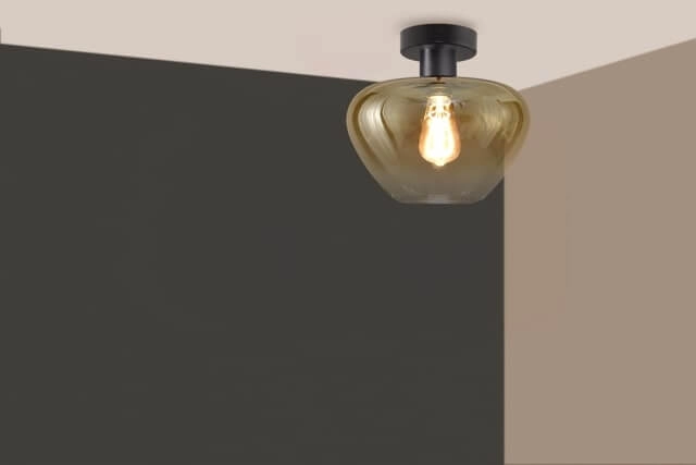 Deckenlampe Genua schwarz mit Goldglas Ø 29cm Masterlight 8718121357218