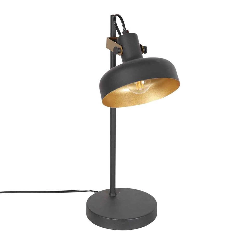 Tischlampe Prato schwarz mit gold Steinhauer 8712746176391