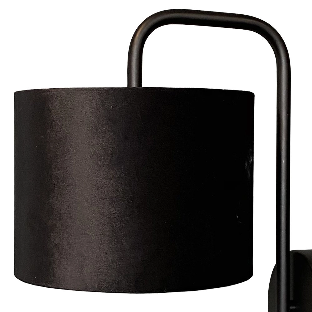 Schwarze Wandlampe Venus mit schwarzem Lampenschirm Masterlight 8718121251172