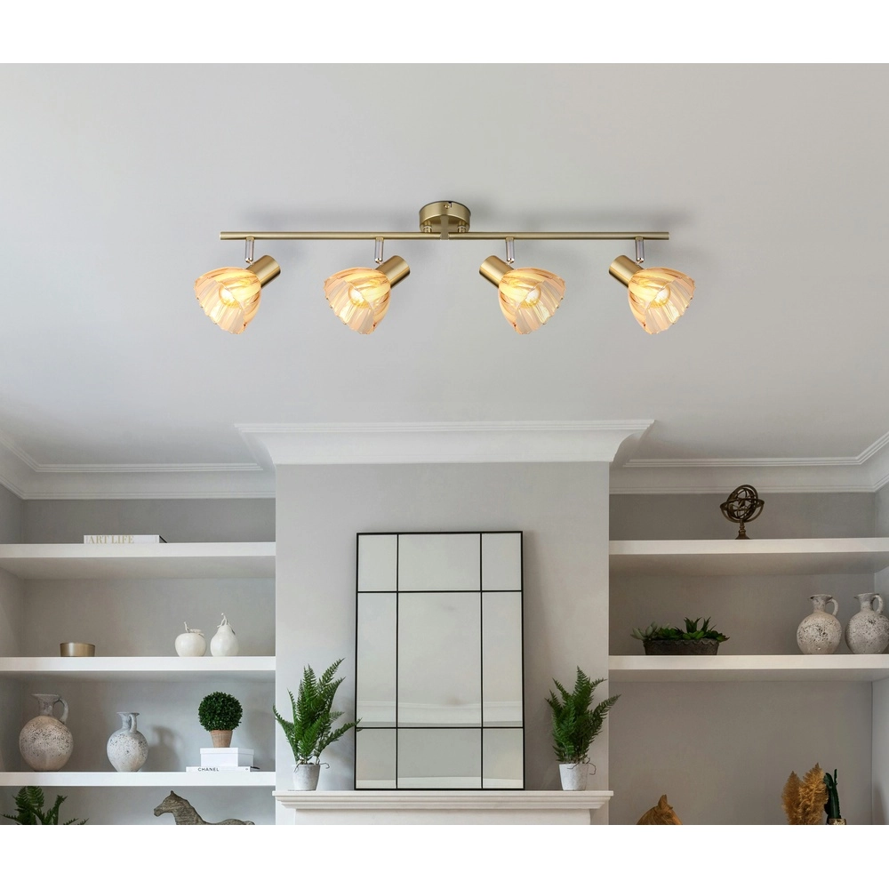 Deckenlampe 4-Licht Zachery Gold Globo 9007371531509
