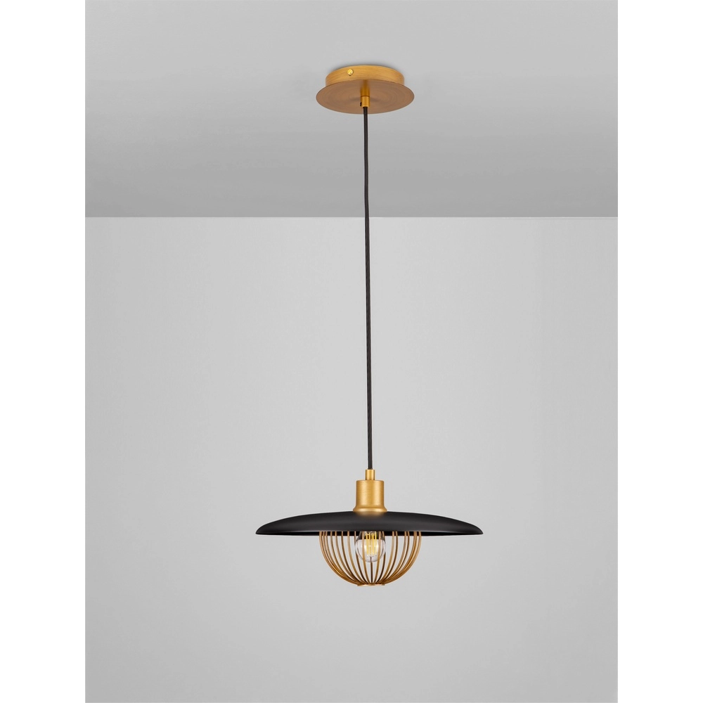 Pendelleuchte Fox schwarz mit gold Lyora 5212017433534