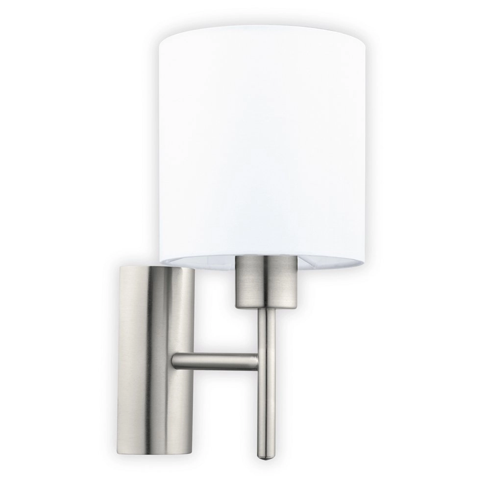 Wandlampe Pasteri mit weißem Lampenschirm